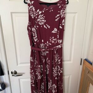 Lane Bryant Burgundy Floral Maxi Dress